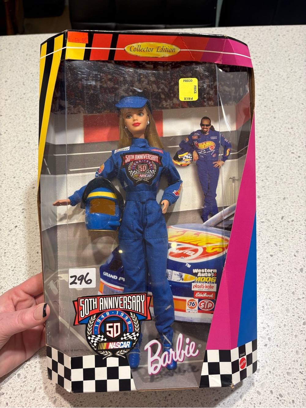 Vintage Barbie NASCAR 50th Anniversary Doll in Blue Racing Outfit